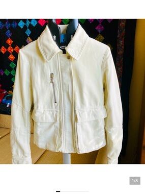 Nili Lotan cream mole skin cropped Jacket